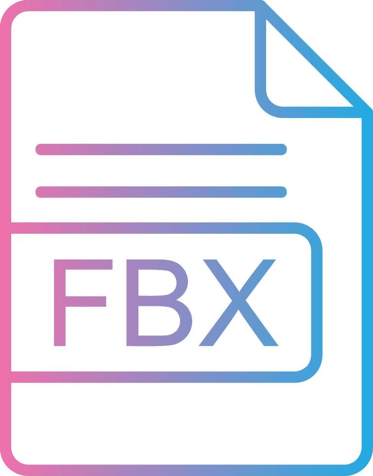fbx fichier format ligne pente icône conception vecteur