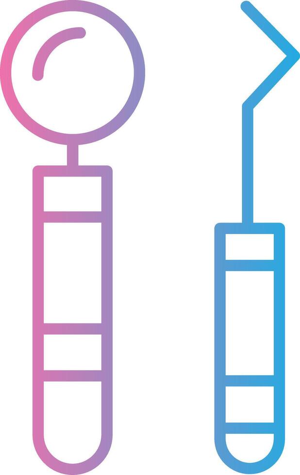 dentiste outils ligne pente icône conception vecteur