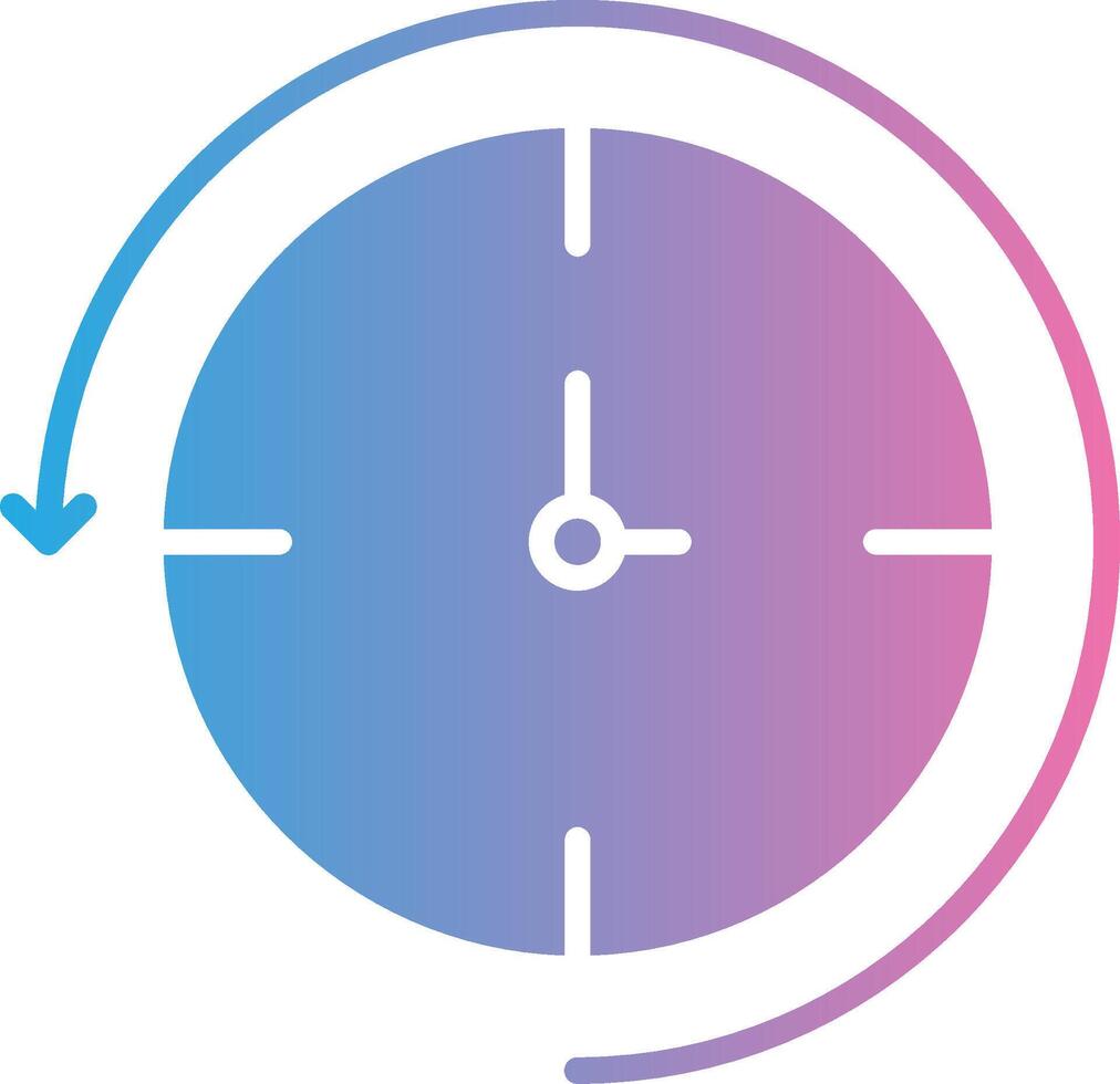 retour dans temps glyphe pente icône conception vecteur