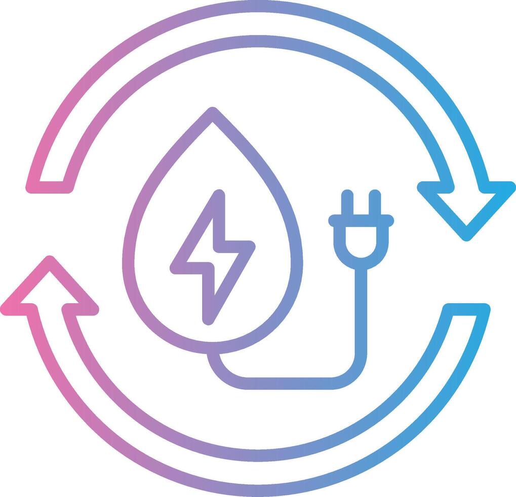 l'eau énergie ligne pente icône conception vecteur