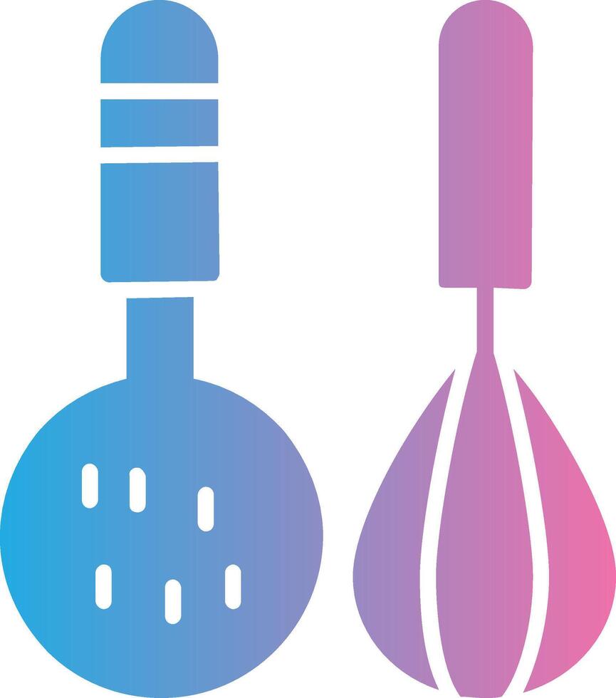 ustensiles de cuisine glyphe pente icône conception vecteur