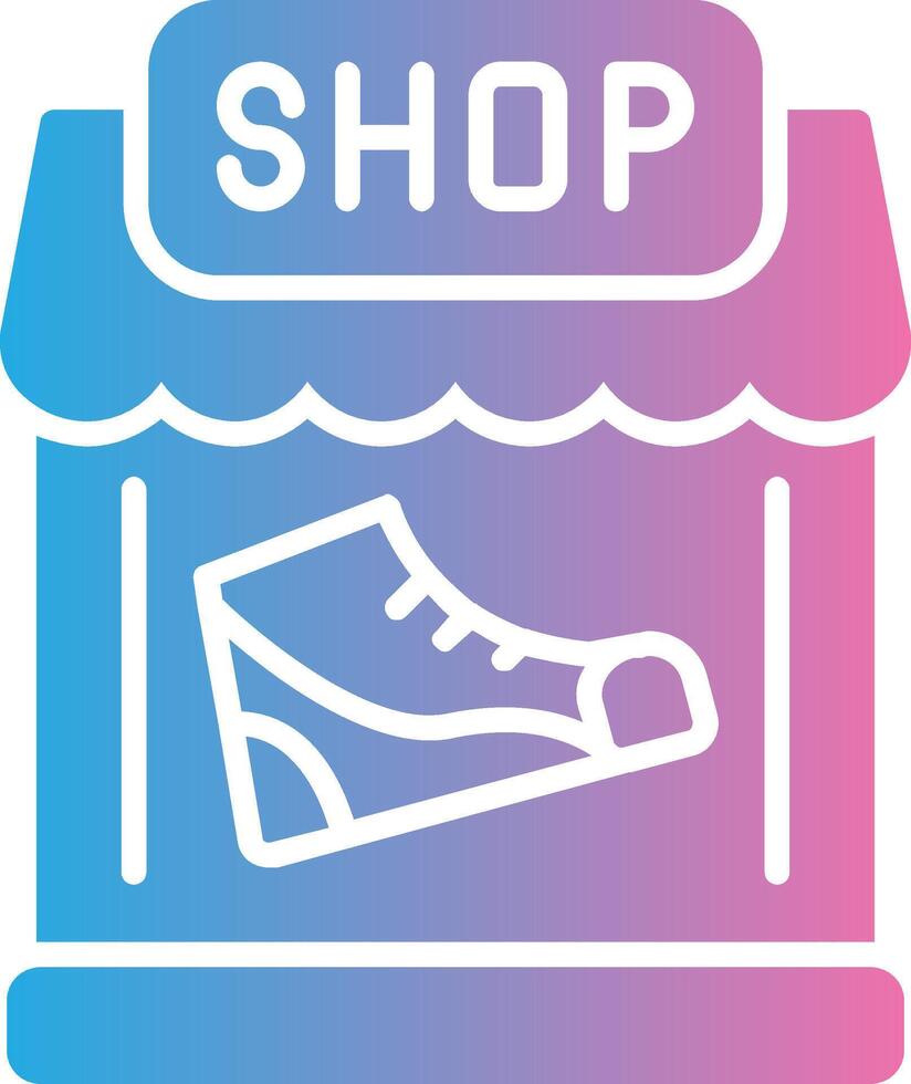 chaussure magasin glyphe pente icône conception vecteur