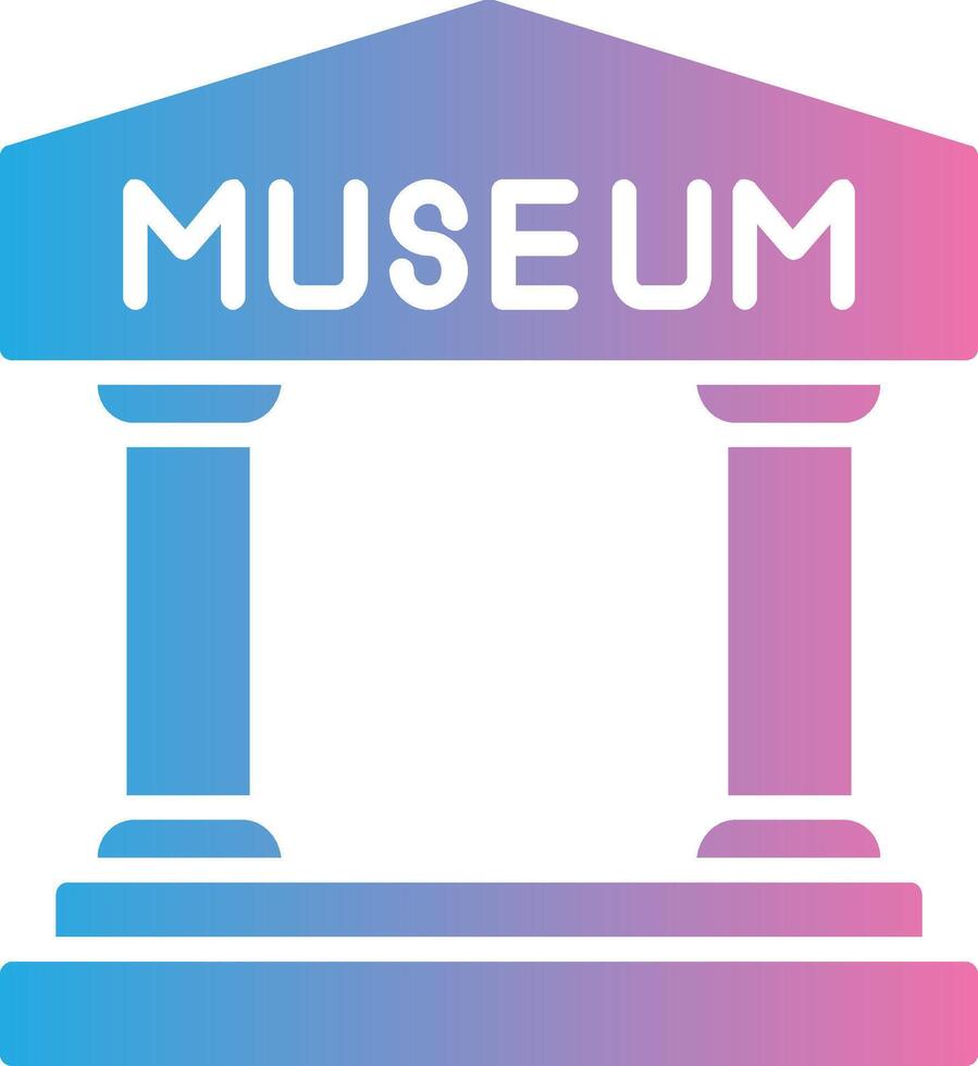 musée glyphe pente icône conception vecteur