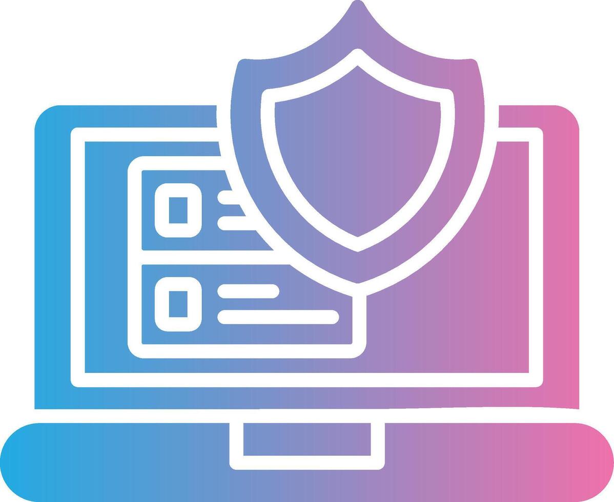Les données protection glyphe pente icône conception vecteur