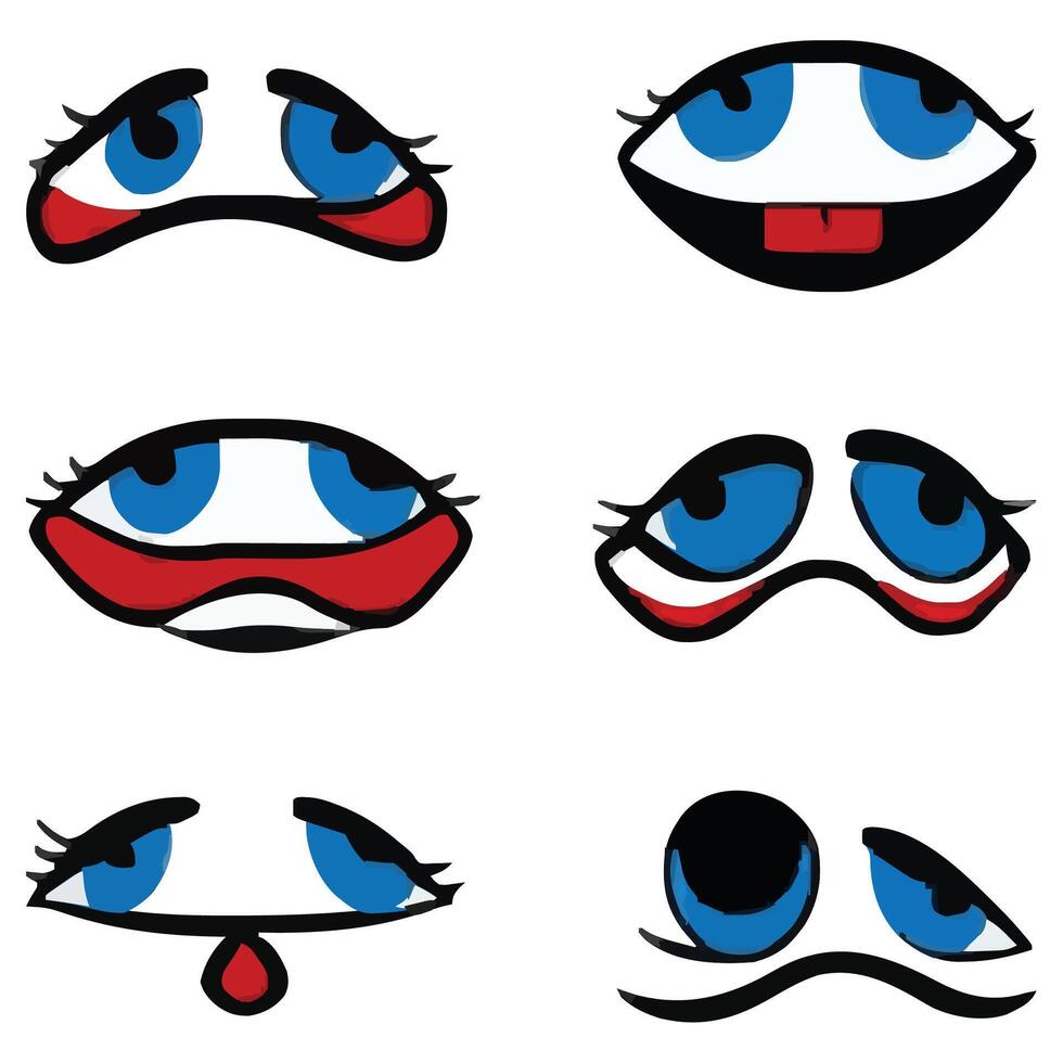 ensemble de différent yeux expressions vecteur