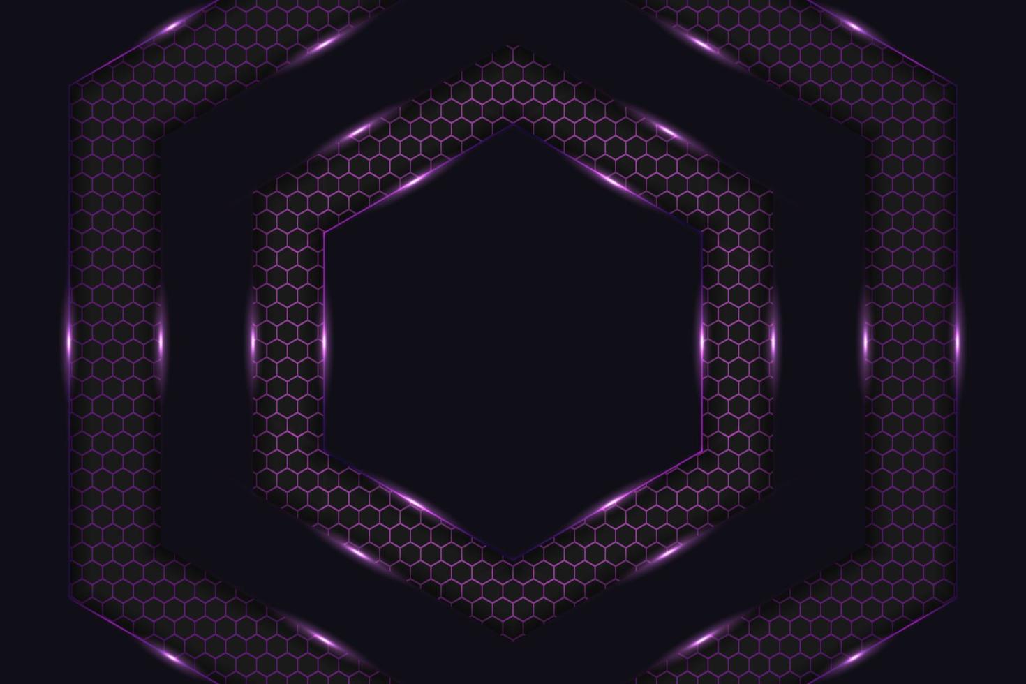 fond de luxe forme hexagonale lueur violet dans l'obscurité vecteur
