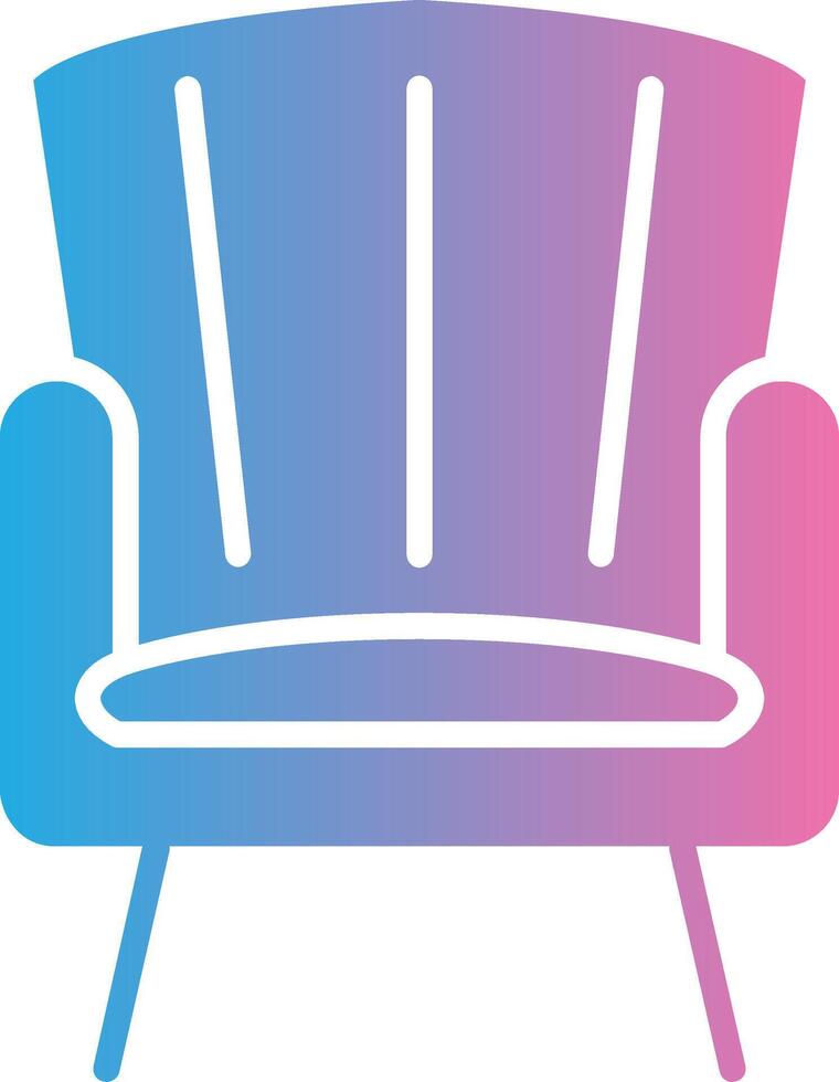 fauteuil glyphe pente icône conception vecteur