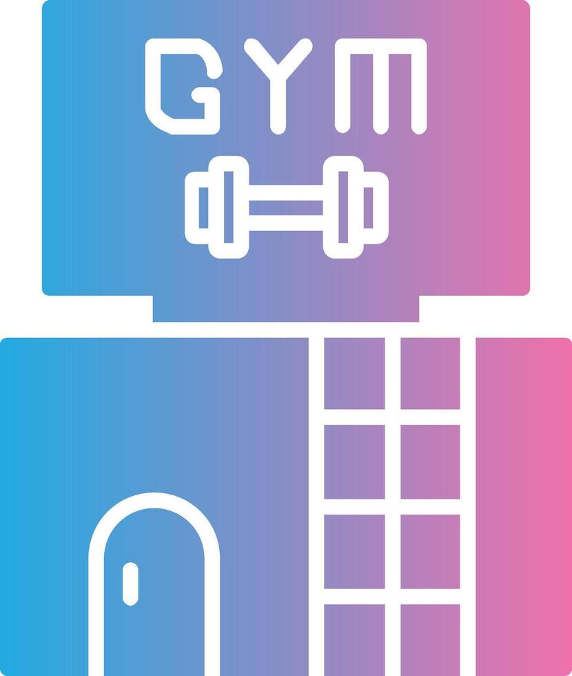 Gym glyphe pente icône conception vecteur