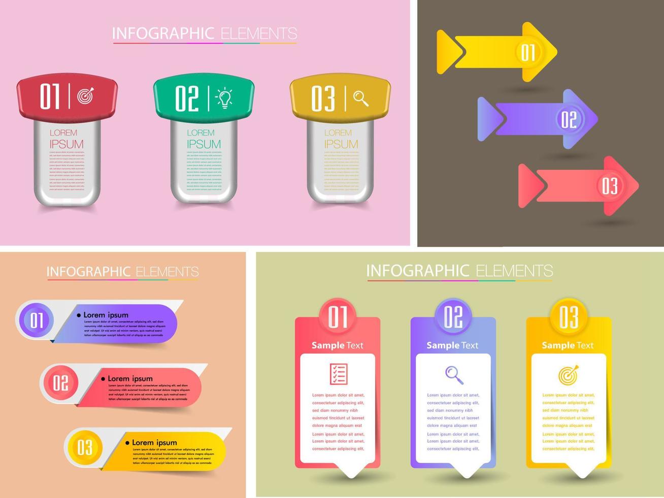 modèle de zone de texte moderne, bannière d'infographie vecteur