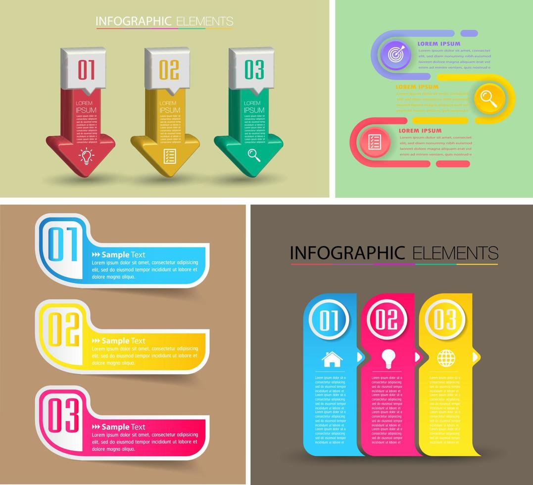 modèle de zone de texte moderne, bannière d'infographie vecteur