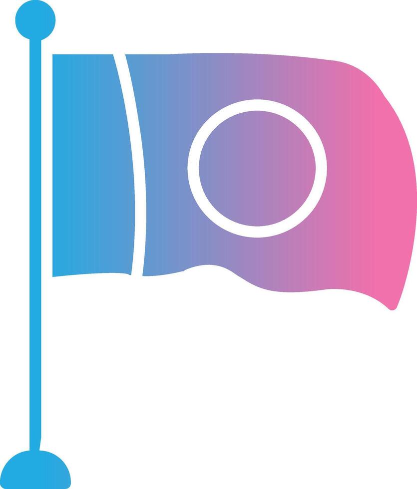 drapeau glyphe pente icône conception vecteur