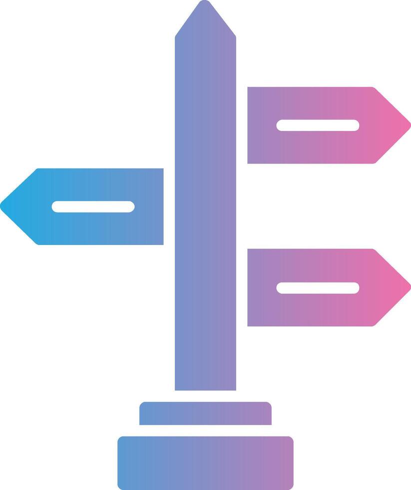 poteau indicateur glyphe pente icône conception vecteur