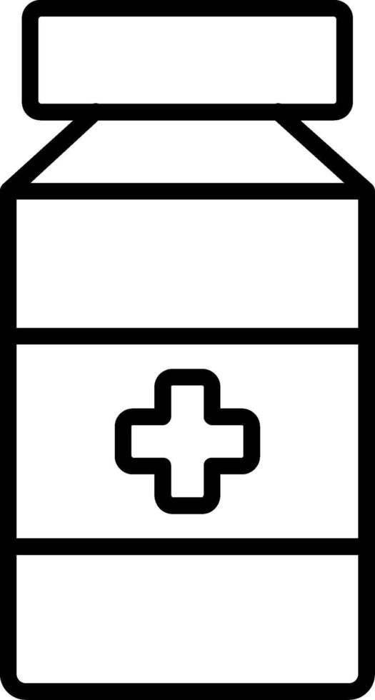 conception d'icône de ligne de pot de pilule vecteur