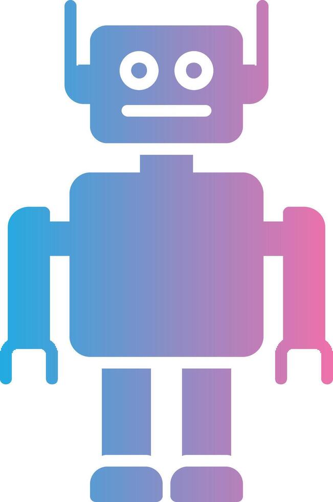 robot glyphe pente icône conception vecteur