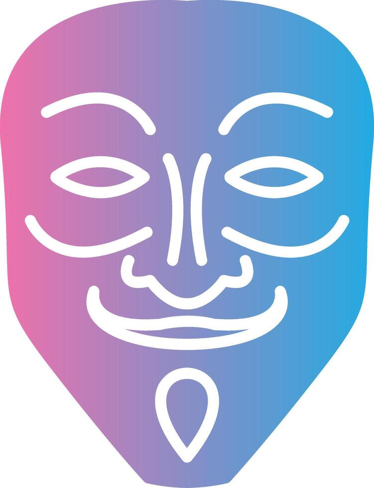 masque glyphe pente icône conception vecteur
