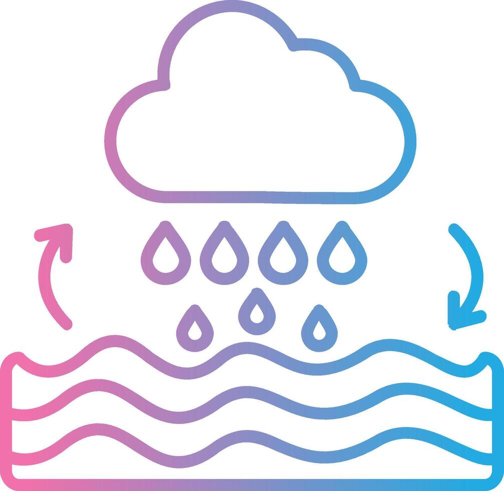 l'eau cycle ligne pente icône conception vecteur