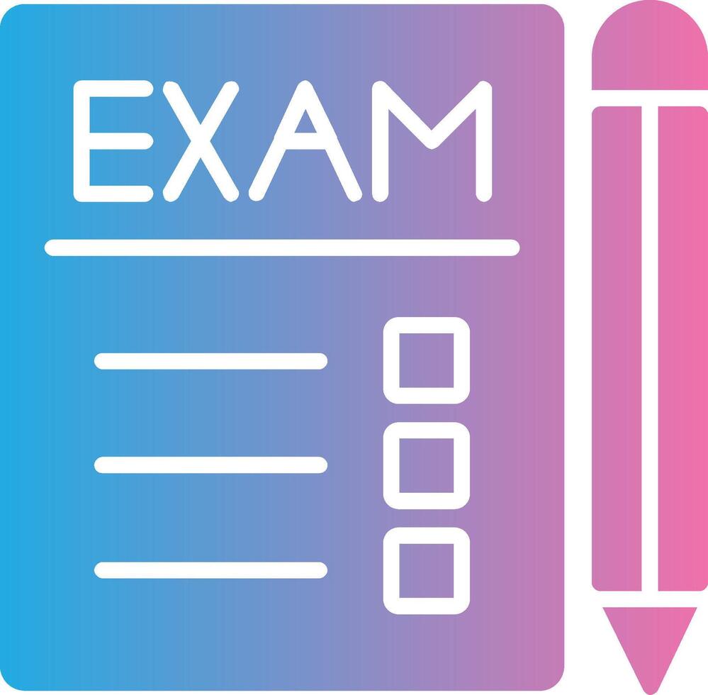 examens glyphe pente icône conception vecteur