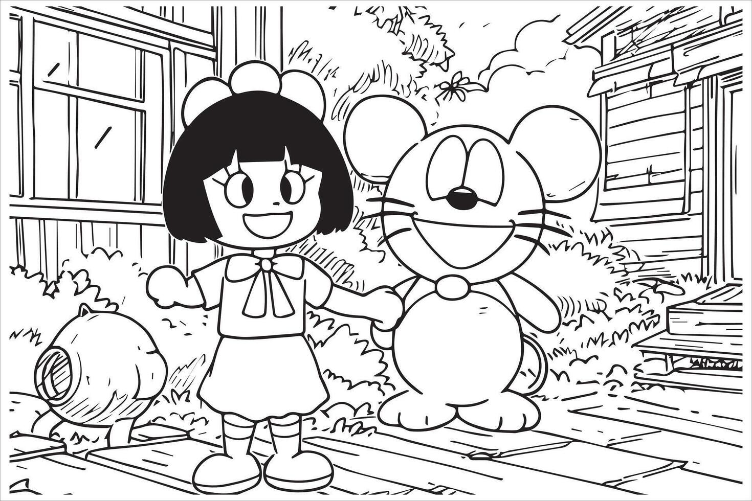 dessin nobita nobi doraemon gratuit conception vecteur