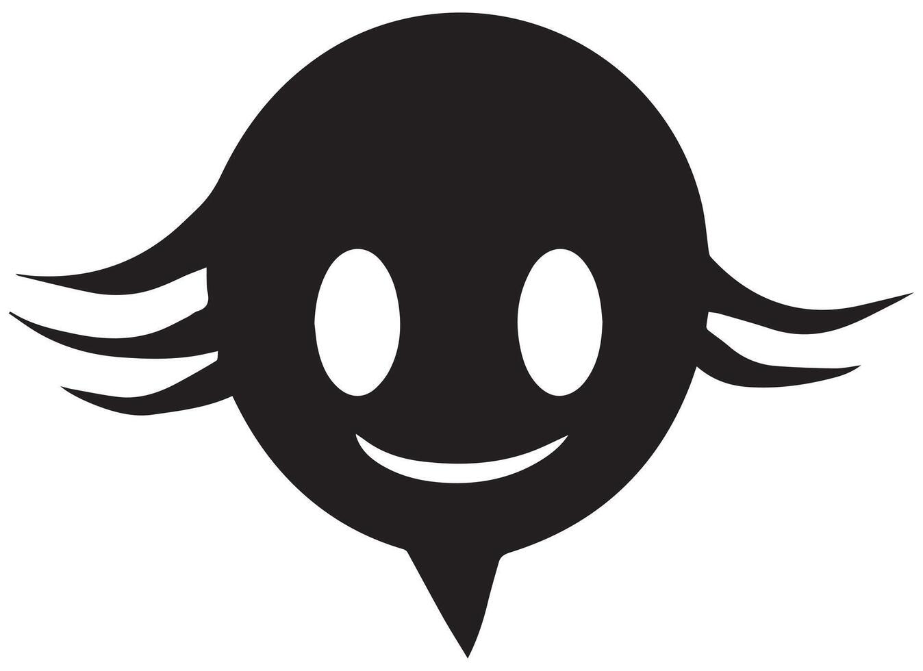 noir silhouette marrant visage geste emoji gratuit vecteur