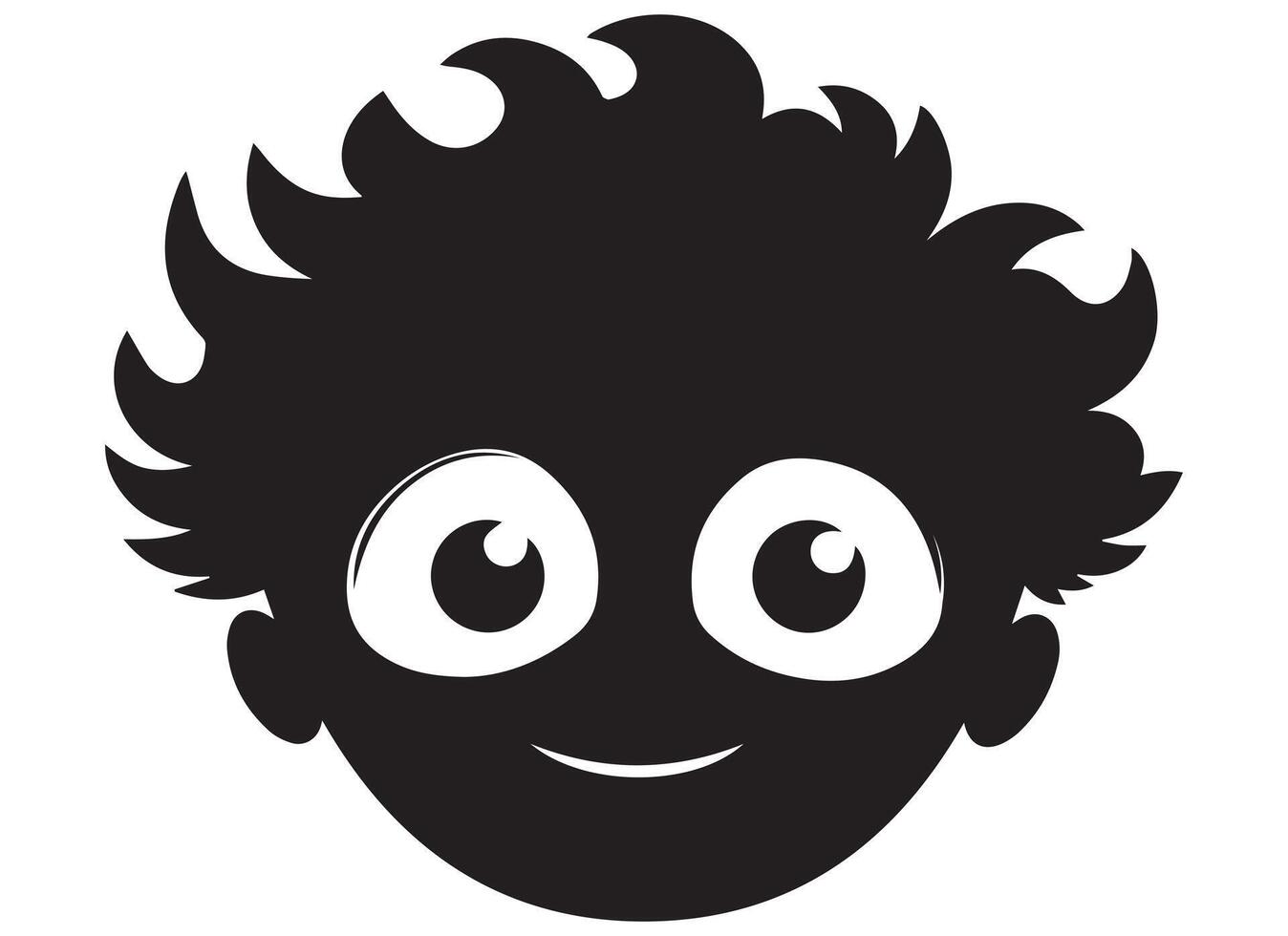 noir silhouette marrant visage geste emoji gratuit vecteur