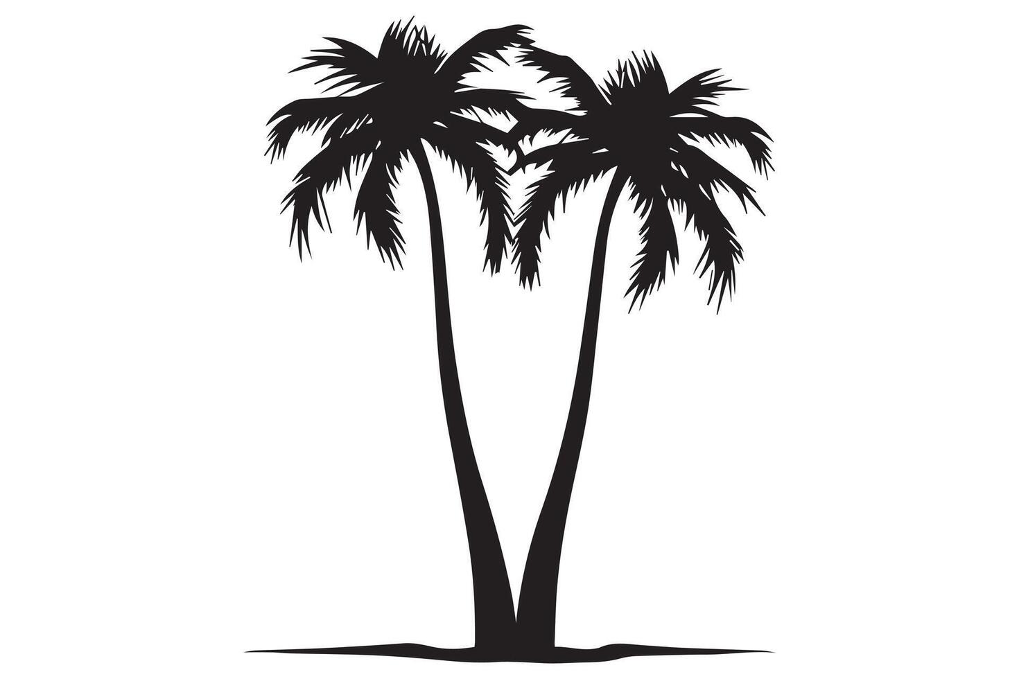 silhouette de paume des arbres blanc Contexte gratuit conception vecteur