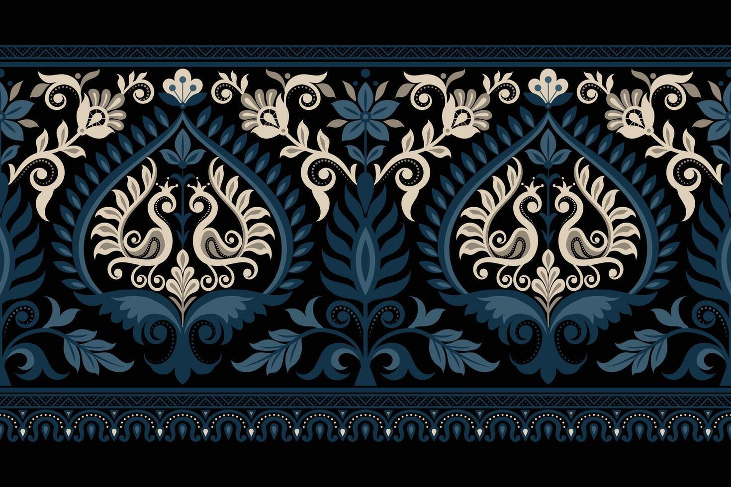 damassé sans couture Contexte géométrique ethnique Oriental ikat sans couture modèle traditionnel conception pour arrière-plan, tapis, fond d'écran, vêtements, emballage, batique, tissu, illustration broderie style. vecteur