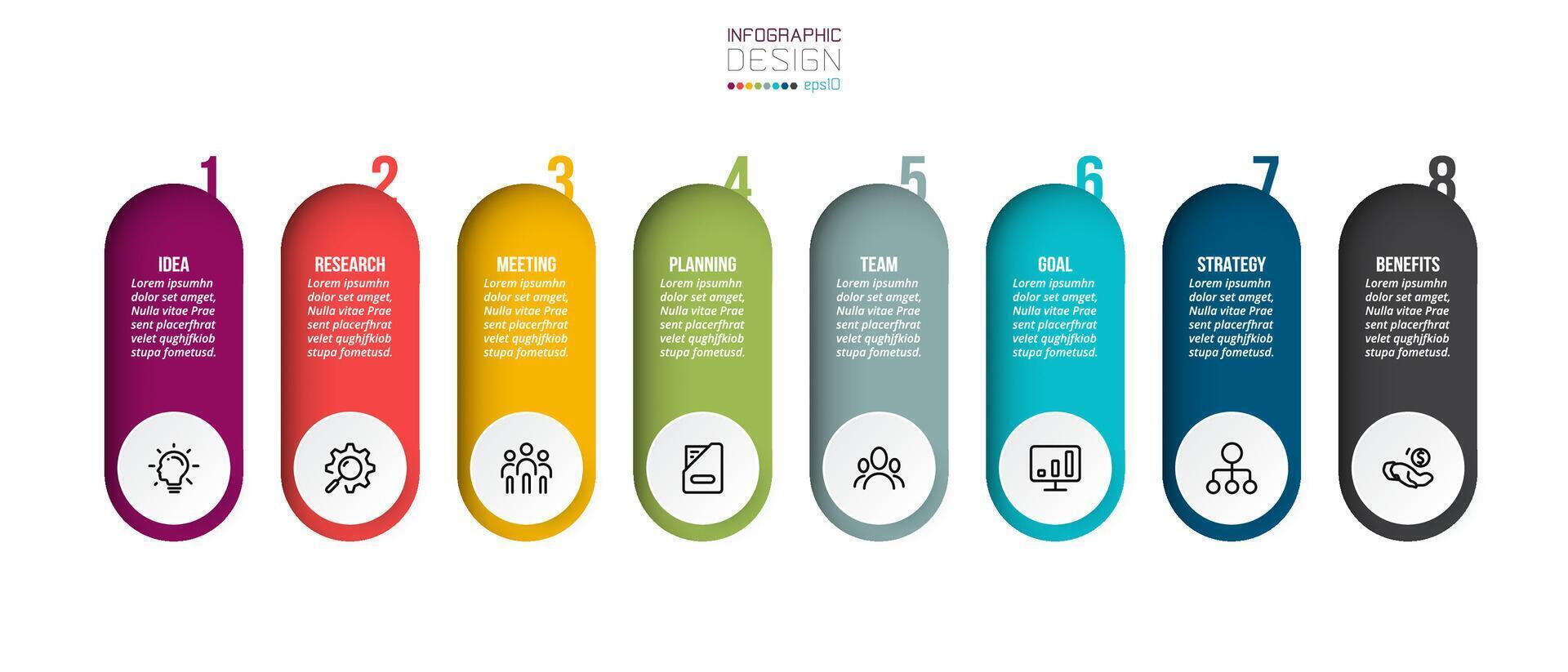 concept d'entreprise de modèle infographique avec étape. vecteur