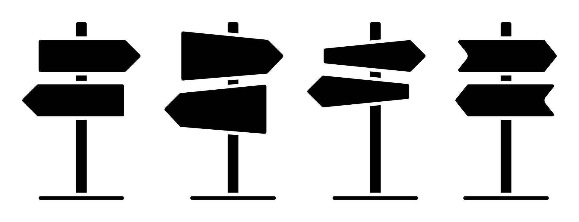 direction planche icône ensemble. silhouette conception pouvez être édité vecteur