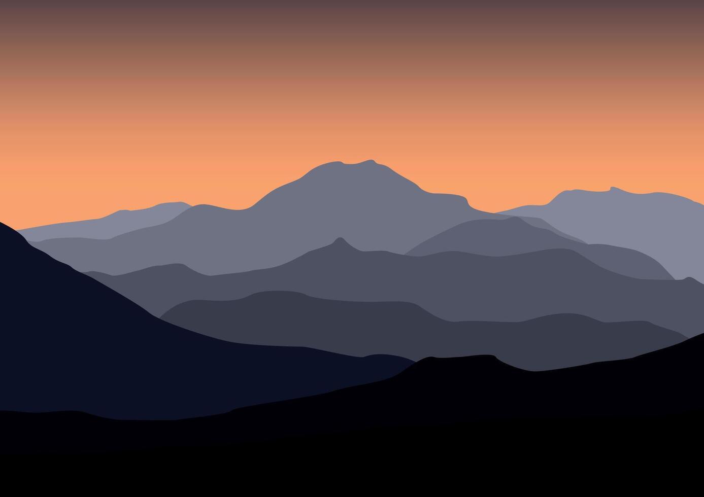 montagnes paysage panorama. illustration dans plat style. vecteur