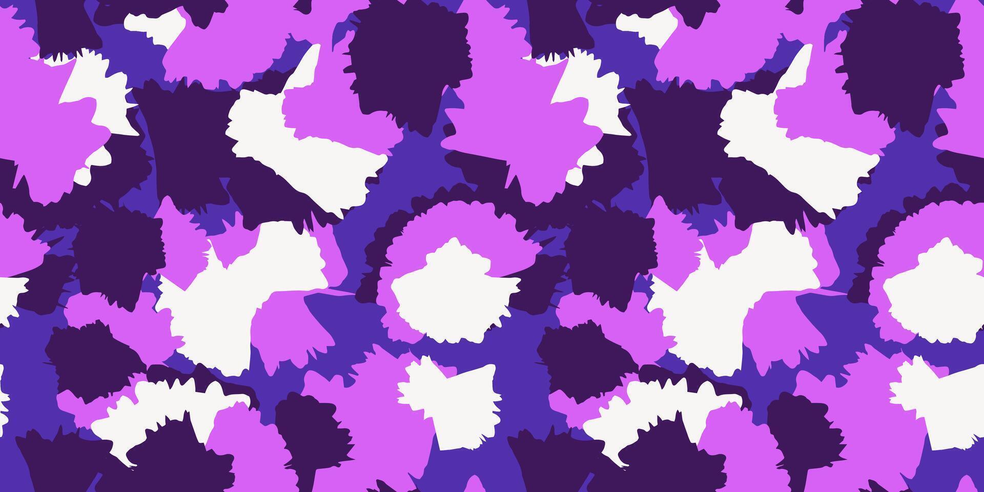 sans couture circulaire brosse coups modèle. main tiré violet ebru effet. abstrait géométrique brillant violet impression avec Aléatoire taches, gouttes, taches à motifs. collage pour conception vecteur