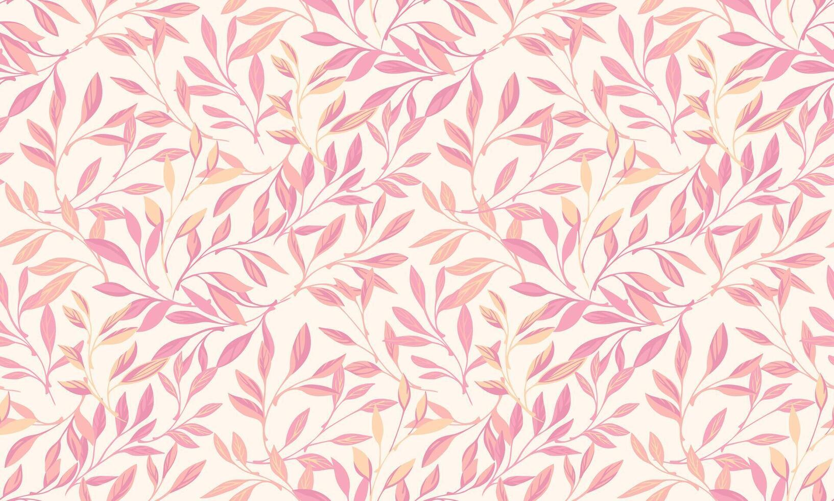 rose pastel élégant forêt feuilles sans couture modèle. main tiré illustration. abstrait artistique branches feuille lumière impression. vecteur