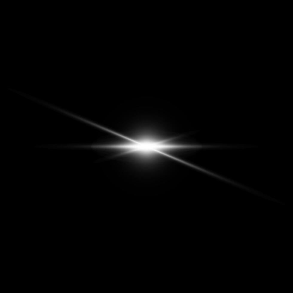 éblouissement étoile sur noir. lumière clignote. transparent éléments avec lueur effet vecteur