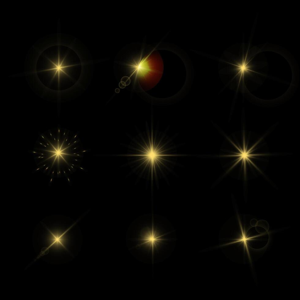 brillant étoile lumière des rayons embrasé particules. spécial effet vecteur