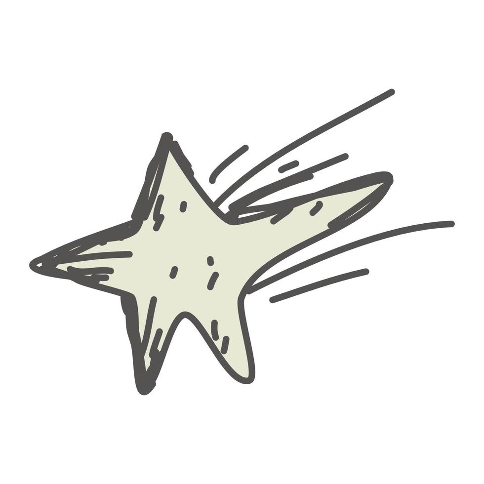 croquis dessiné à la main étoile vecteur