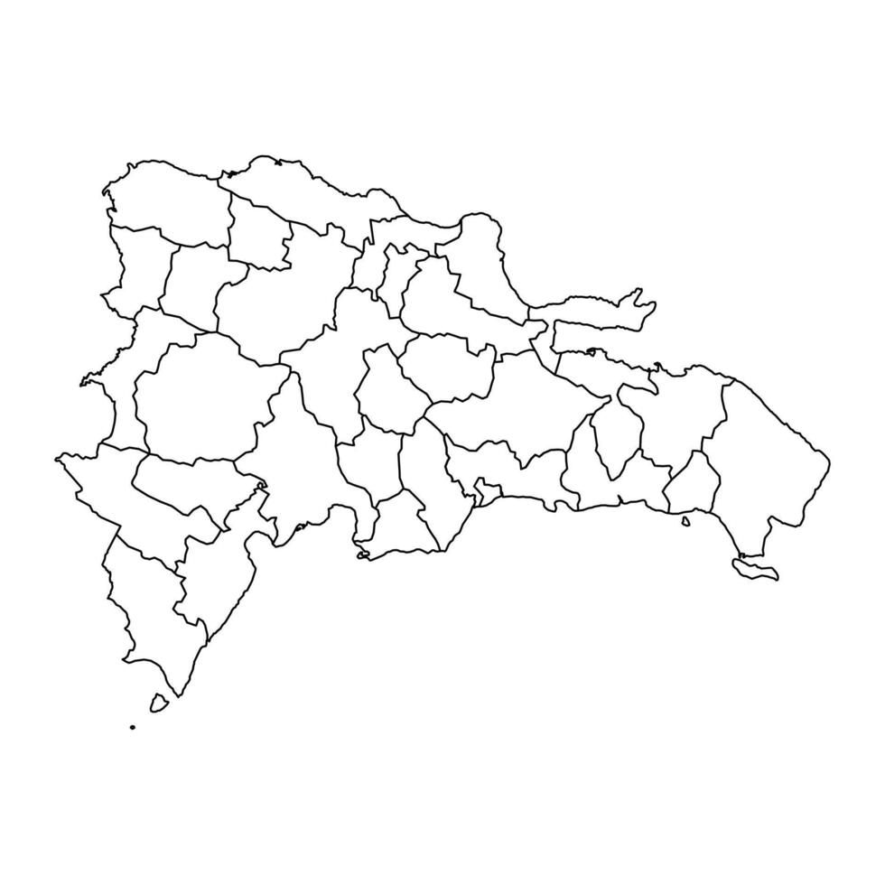dominicain république carte avec administratif divisions. illustration. vecteur