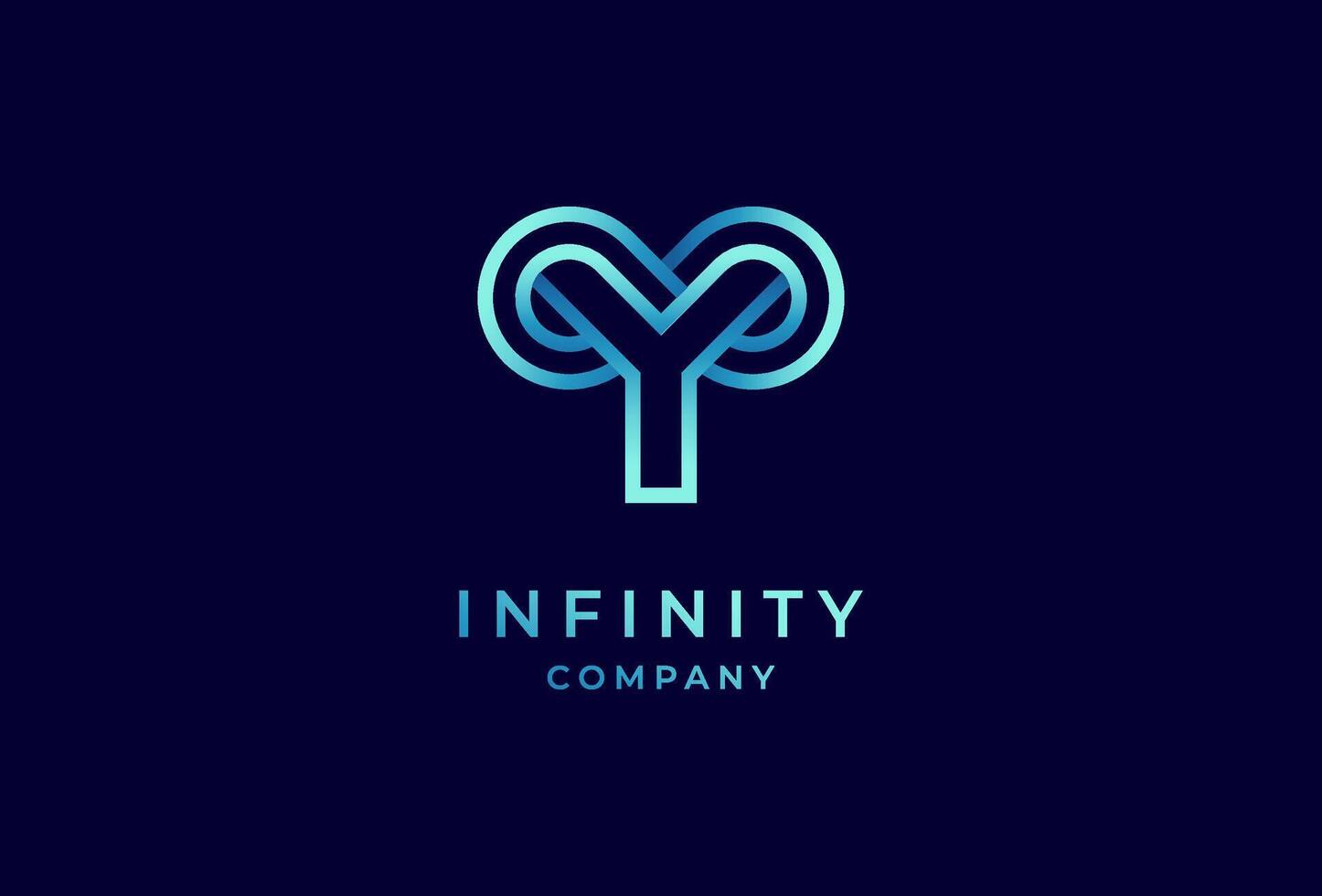 infini logo, lettre y avec infini combinaison, adapté pour technologie, marque et entreprise logo conception, illustration vecteur