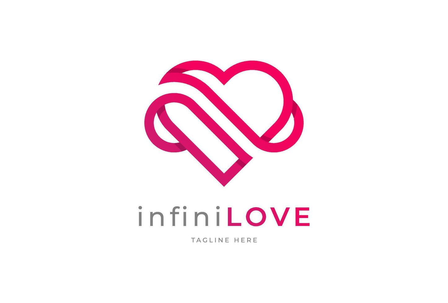 l'amour logo, cœur avec infini icône combinaison, utilisable pour marque et entreprise logos, plat conception logo modèle, illustration vecteur