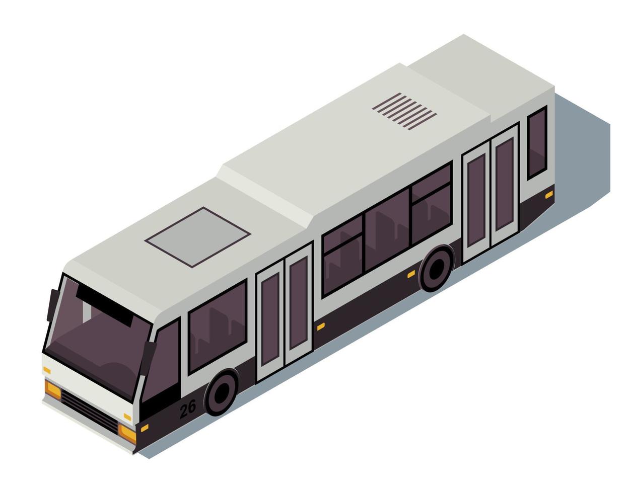 illustration vectorielle de bus couleur isométrique. infographie des transports publics de la ville. transports urbains. visite en autocar. circulation de la ville. Concept 3d de bus isolé sur fond blanc vecteur