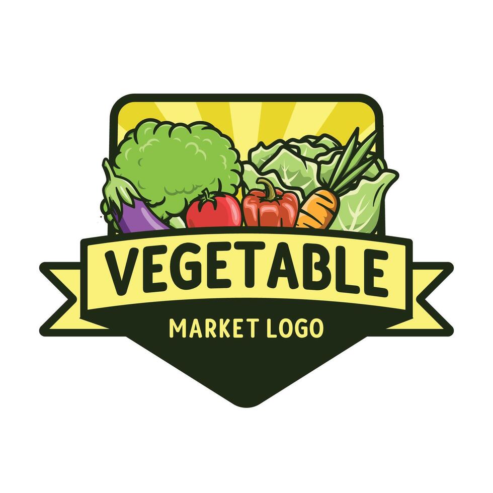 légume marché logo conception modèle vecteur