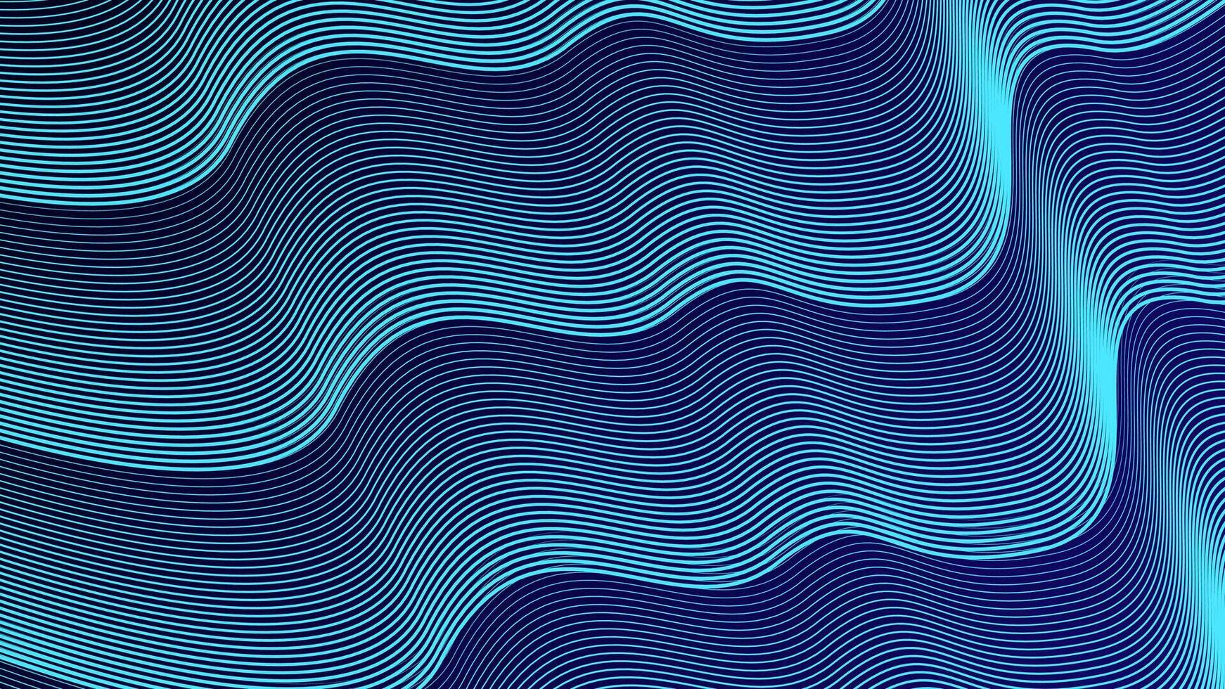 abstrait embrasé vague lignes sur foncé bleu Contexte. dynamique vague modèle. moderne écoulement ondulé lignes. futuriste La technologie concept. costume pour bannière, affiche, couverture, brochure, prospectus, site Internet vecteur