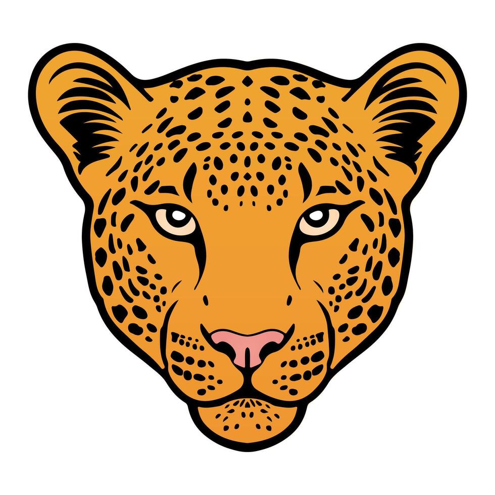 isolé coloré léopard tête illustration vecteur
