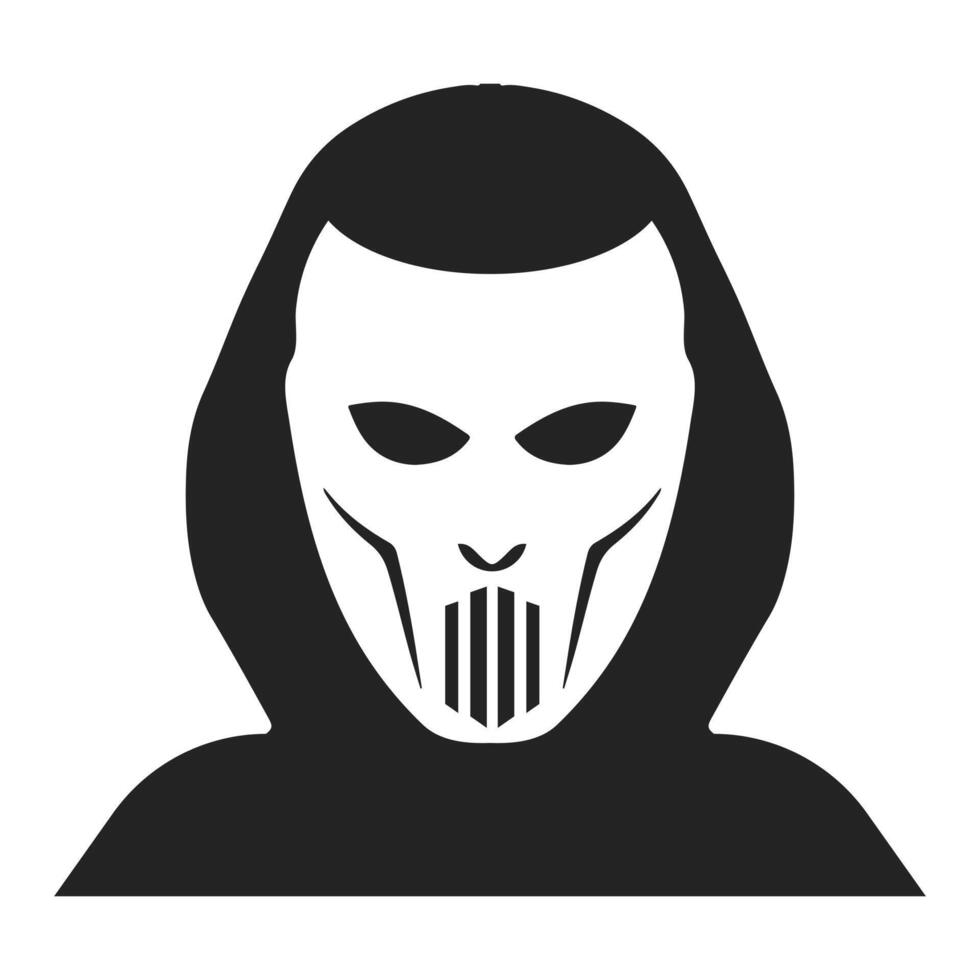 anonyme silhouette dans hokey masque et capuche modèle vecteur
