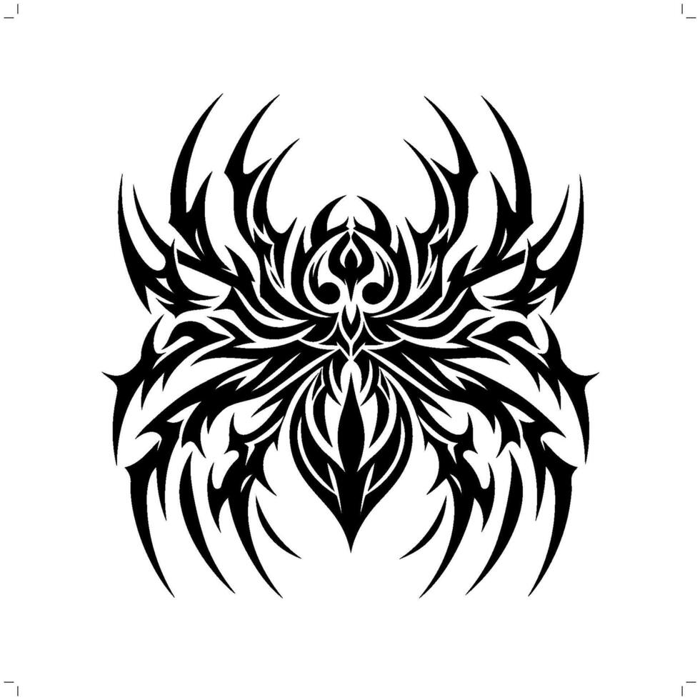 araignée dans moderne tribal tatouage, abstrait ligne art de animaux, minimaliste contour. vecteur
