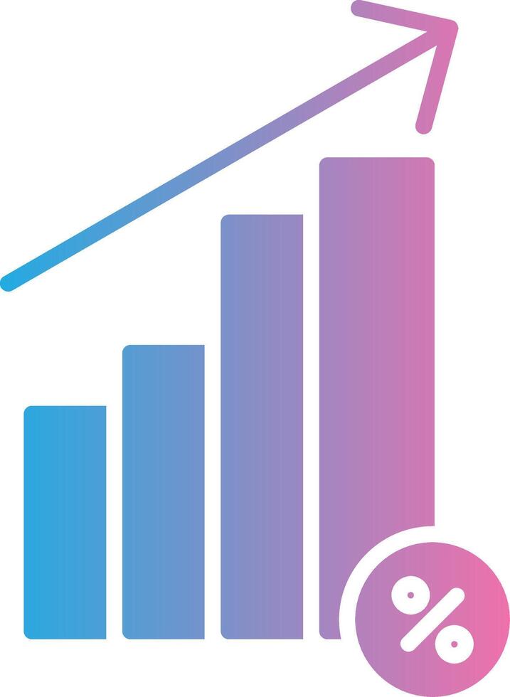 l'intérêt taux glyphe pente icône conception vecteur