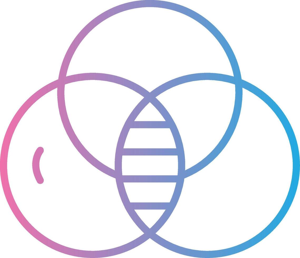 chevauchement cercles ligne pente icône conception vecteur