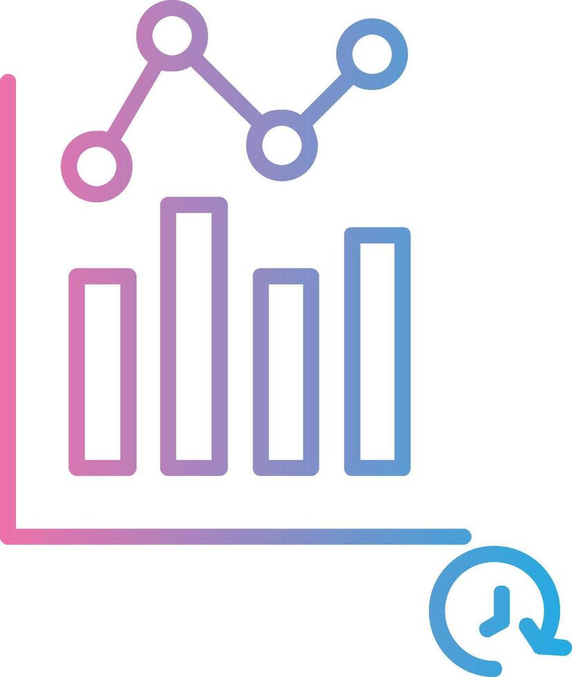 temps une analyse ligne pente icône conception vecteur