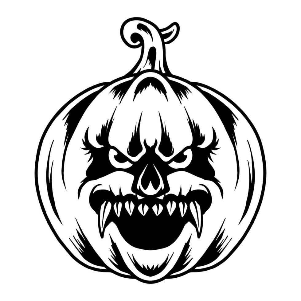 effrayant citrouille monstre halloween premium vector illustration de conception de thshirt