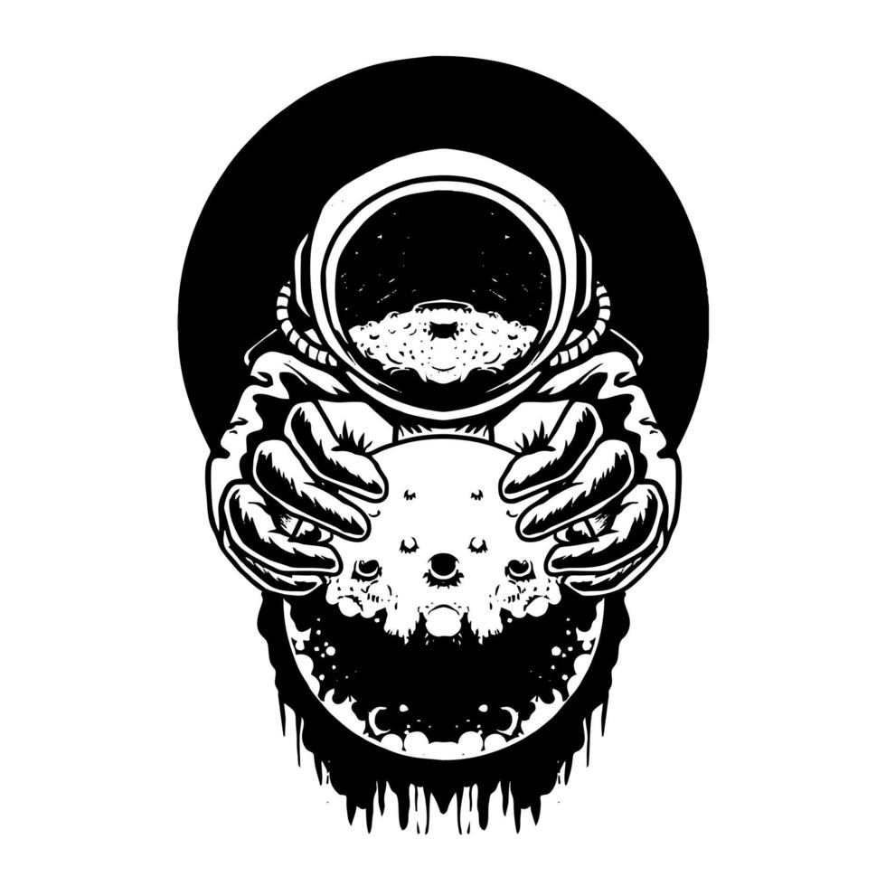 conception de tshirt d'illustration vectorielle premium de l'espace galaxie astronaute vecteur