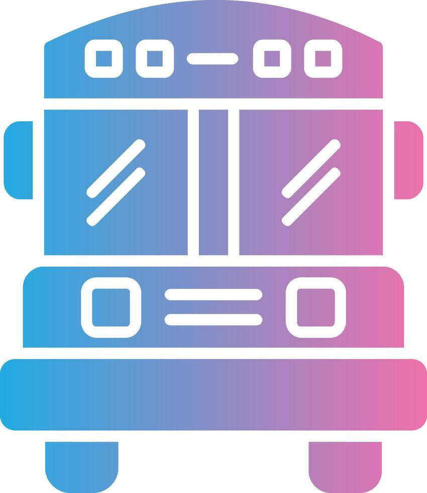école autobus glyphe pente icône conception vecteur