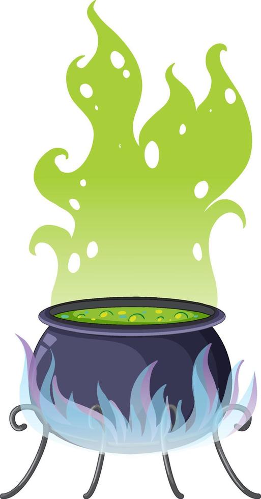 pot de potion de sorcière avec de la fumée verte vecteur